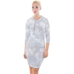 Rose White Quarter Sleeve Hood Bodycon Dress