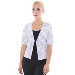 Rose White Cropped Button Cardigan