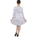 Rose White Quarter Sleeve Ruffle Waist Dress View2