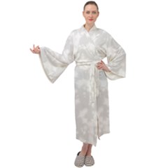 Rose White Maxi Velour Kimono