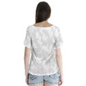 Rose White V-Neck Flutter Sleeve Top View2