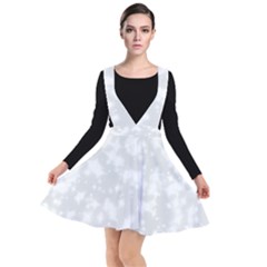 Rose White Plunge Pinafore Dress