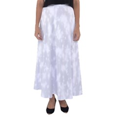 Rose White Flared Maxi Skirt