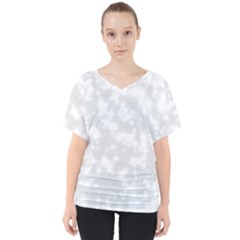 Rose White V-neck Dolman Drape Top