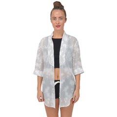 Rose White Open Front Chiffon Kimono