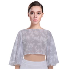 Rose White Tie Back Butterfly Sleeve Chiffon Top