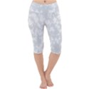 Rose White Lightweight Velour Cropped Yoga Leggings View1