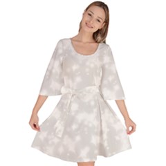 Rose White Velour Kimono Dress