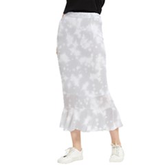 Rose White Maxi Fishtail Chiffon Skirt