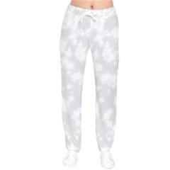 Rose White Women Velvet Drawstring Pants