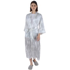 Rose White Maxi Satin Kimono