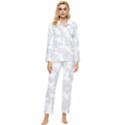 Rose White Womens  Long Sleeve Pocket Pajamas Set View1