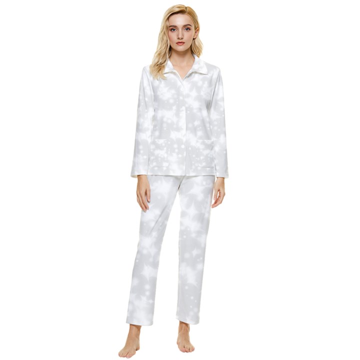 Rose White Womens  Long Sleeve Pocket Pajamas Set