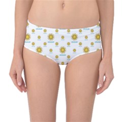 Uruguay Symbol Motif Pattern Mid-waist Bikini Bottoms