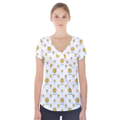 Uruguay Symbol Motif Pattern Short Sleeve Front Detail Top