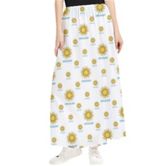 Uruguay Symbol Motif Pattern Maxi Chiffon Skirt