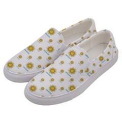 Uruguay Symbol Motif Pattern Men s Canvas Slip Ons