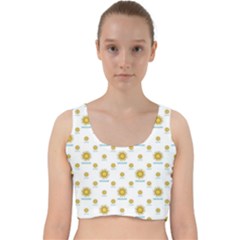 Uruguay Symbol Motif Pattern Velvet Racer Back Crop Top