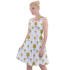 Uruguay Symbol Motif Pattern Knee Length Skater Dress by dflcprintsclothing