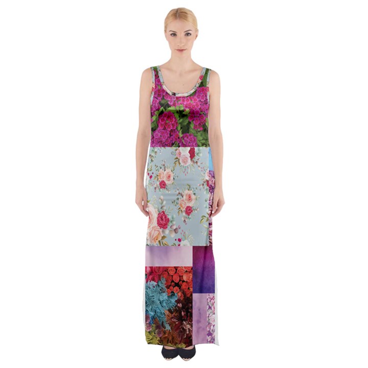 Pink Purple Aesthetic Thigh Split Maxi Dress