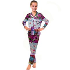 Pink Purple Aesthetic Kid s Satin Long Sleeve Pajamas Set