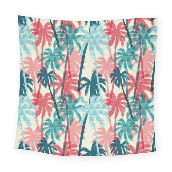 tropical love Square Tapestry (Large)