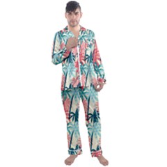 Tropical Love Men s Long Sleeve Satin Pajamas Set by designsbymallika