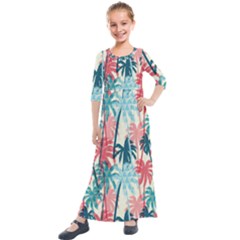 Tropical Love Kids  Quarter Sleeve Maxi Dress by designsbymallika