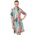 tropical love Long Sleeve Mini Shirt Dress View1