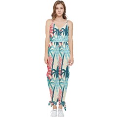 Tropical Love Sleeveless Tie Ankle Jumpsuit