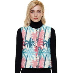 Tropical Love Women s Short Button Up Puffer Vest by designsbymallika