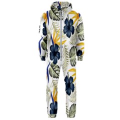 Tropical Blue Love Hooded Jumpsuit (men)  by designsbymallika