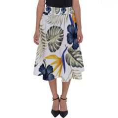 Tropical Blue Love Perfect Length Midi Skirt by designsbymallika