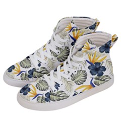 Tropical Blue Love Men s Hi-top Skate Sneakers by designsbymallika