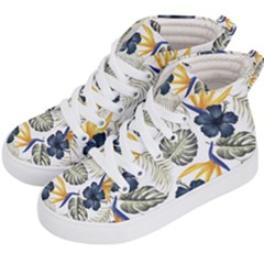 Tropical Blue Love Kids  Hi-top Skate Sneakers by designsbymallika