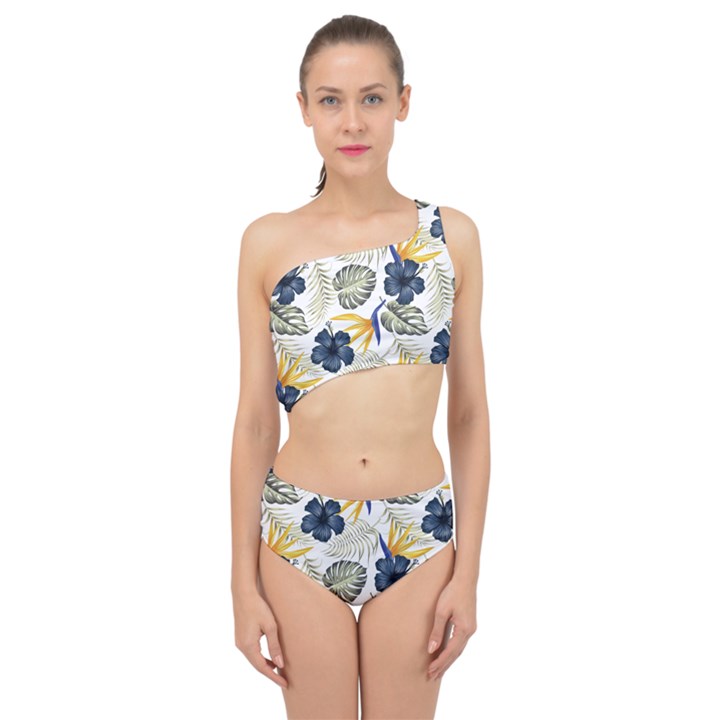 Tropical Blue Love Spliced Up Two Piece Swimsuit