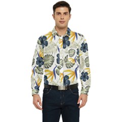 Tropical Blue Love Men s Long Sleeve Pocket Shirt 