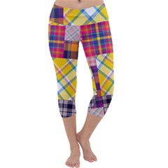 Checks Pattern Capri Yoga Leggings