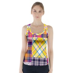 Checks Pattern Racer Back Sports Top by designsbymallika