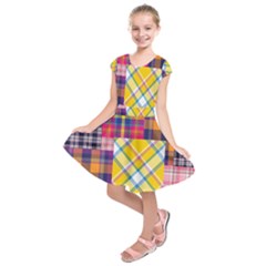 Checks Pattern Kids  Short Sleeve Dress