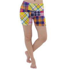 Checks Pattern Lightweight Velour Yoga Shorts