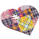 Checks Pattern Wooden Puzzle Heart View3