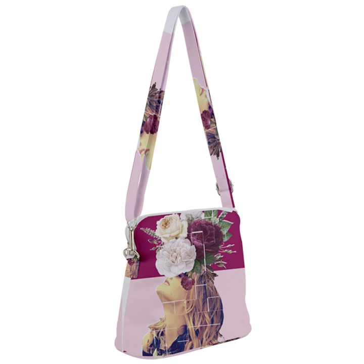 Flower Girl Zipper Messenger Bag