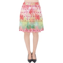 Colorful Paints Velvet High Waist Skirt