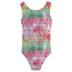 Colorful Paints Kids  Cut-out Back One Piece Swimsuit by designsbymallika