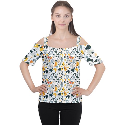 Abstract Seamless Pattern Cutout Shoulder Tee by designsbymallika