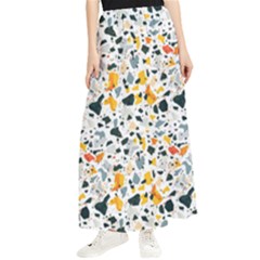 Abstract Seamless Pattern Maxi Chiffon Skirt