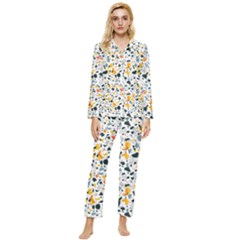 Abstract Seamless Pattern Womens  Long Sleeve Pocket Pajamas Set