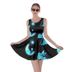 Starry Night With Foxes, Cats And An Owl Moon Skater Dress by TanitaSiberia