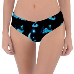 Starry Night With Foxes, Cats And An Owl Moon Reversible Classic Bikini Bottoms by TanitaSiberia